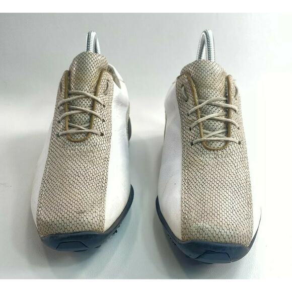 Footjoy LoPro Lace Up Athletic Golf Shoe Womens Size 7 97208 White Tan Leather - Picture 3 of 9